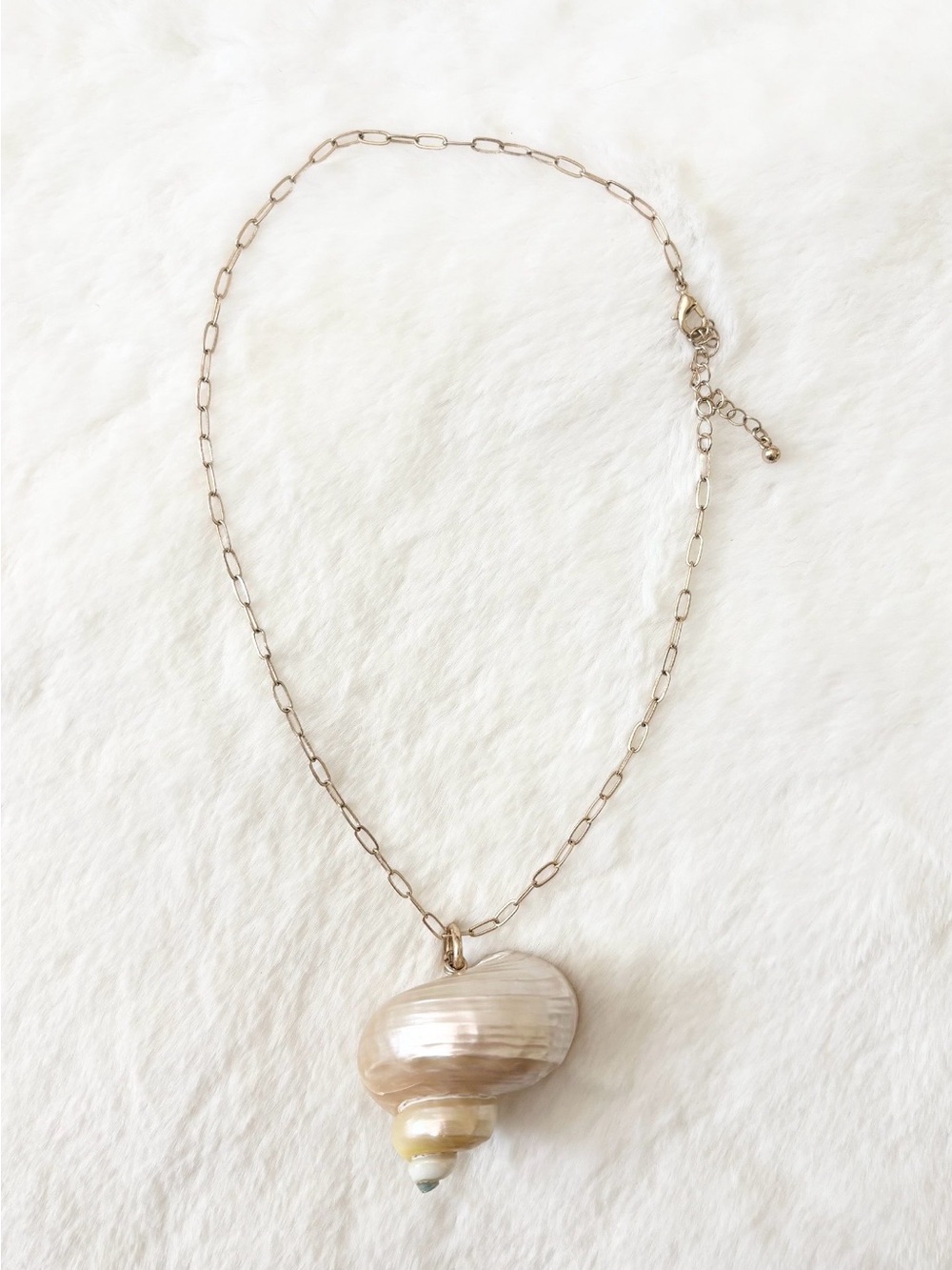 5/$15 🩷 MUST BUNDLE Delicate Cream Shell Pendant Necklace with Gold Chain - Picture 4 of 9